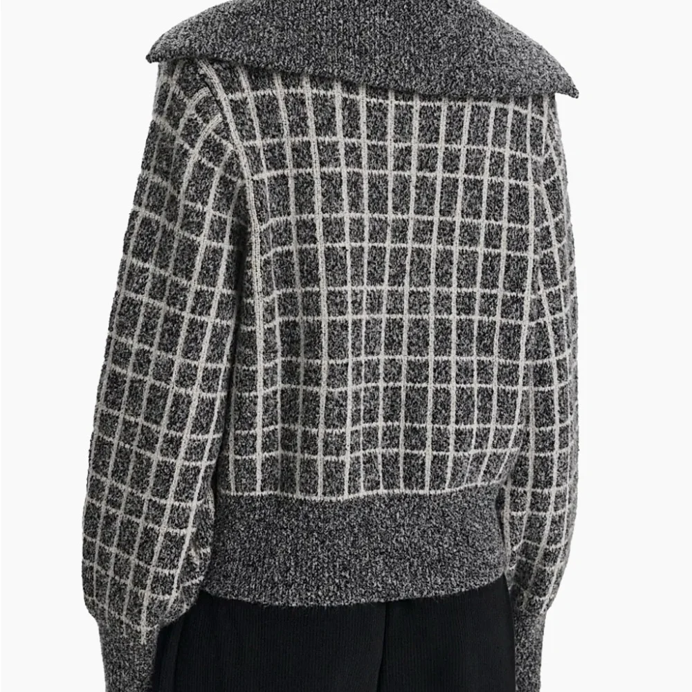 New Varley Furley Plaid Half-Zip Sweater M - Picture 4 of 6